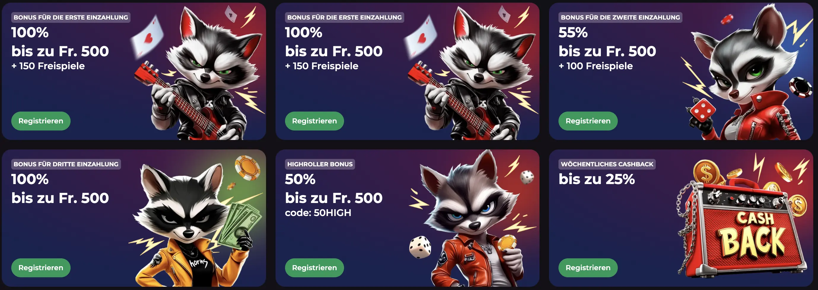 RockySpin Bonusse und Promotionen